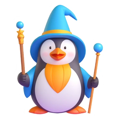 Penguin Wizard sticker
