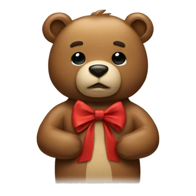 A bear with a bow sticker