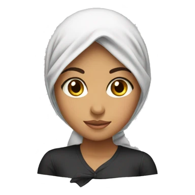 Muslim girl with on the head bow sticker