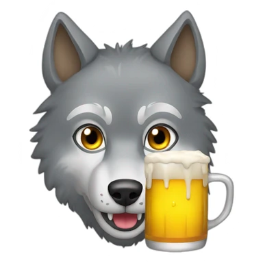 Wolve with beer sticker