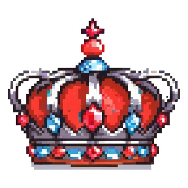 simple black crown with three red jewels sticker