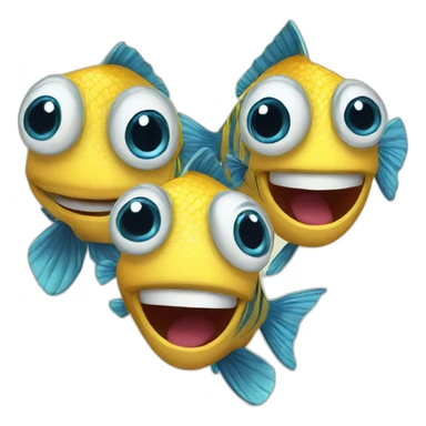 3 Fishes party sticker