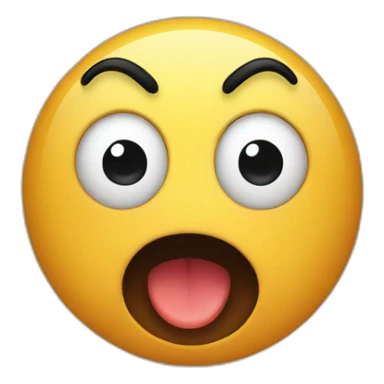A frightened round emoji that comes running from the front  sticker