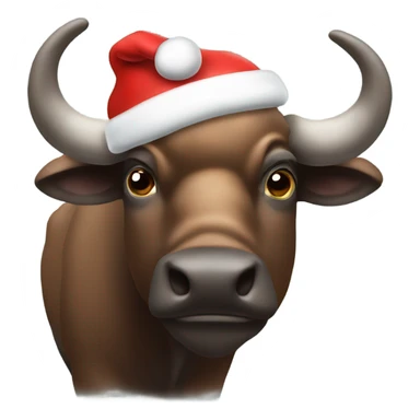 buffalo buffalo buffalo buffalo buffalo buffalo buffalo wearing a Christmas hat sticker