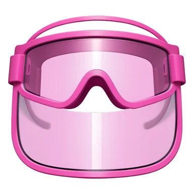 extremely thick pink shield visor glasses, super chunky Y2K style, massive one-piece lens, bold design sticker