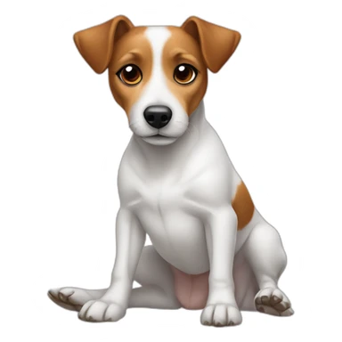 dog Jack Russell Terrier laying with crossed legs sticker