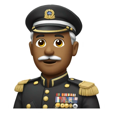 General with short mustaches raising hand sticker