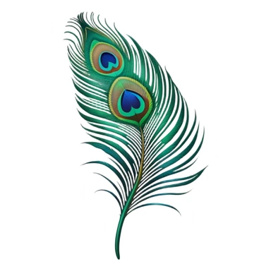 Peacock single feather in green  sticker