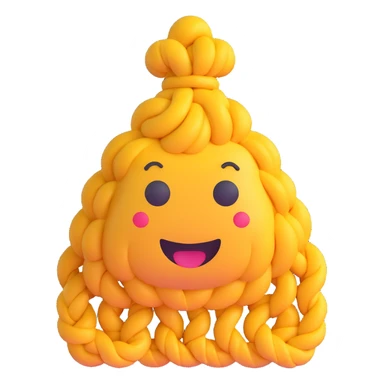 poo emoji with braids sticker