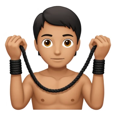 Black rope on hands sticker
