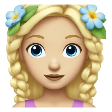 Blonde blue eyed girl with flower in hair sticker