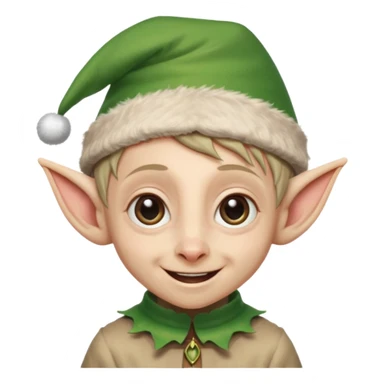 dobby from harry potter smiling and wearing a christmas elf hat sticker