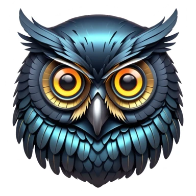 dark cyberpunk owl sticker