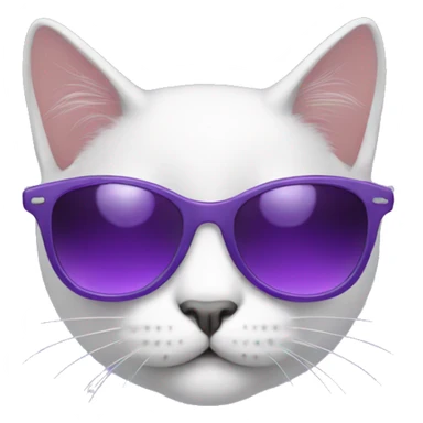 Cute Cat with Purple Sunglasses  sticker