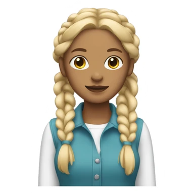 woman with blonde hair in 2 braids sticker