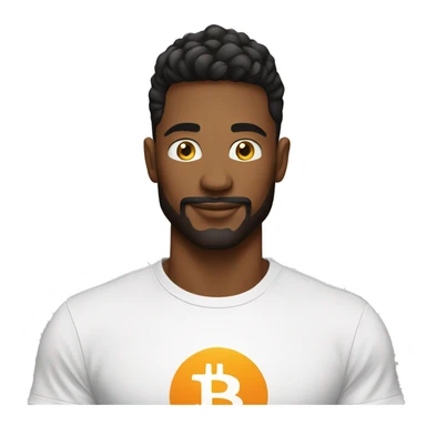 Masculine guy bitcoin shirt sticker