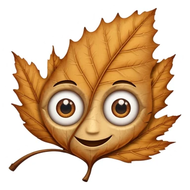 single comic dryleaf with two eyes and a smile on it sticker