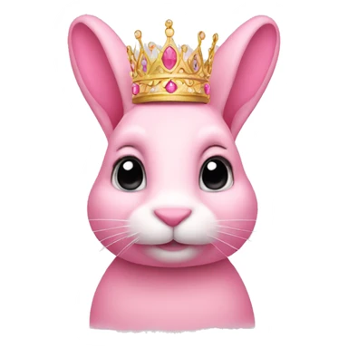 pink rabbit with tiara sticker