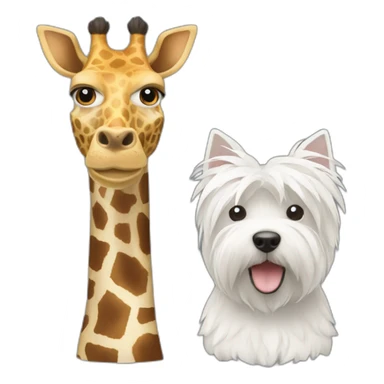 Giraffe and west Highland white terrier sticker