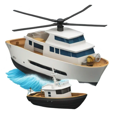 Boat and helicopter  sticker