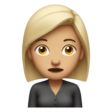 unhappy woman sticker