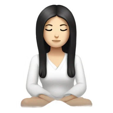 White girl with black hair meditating sticker