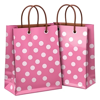 pink and brown polka dot shopping bags sticker