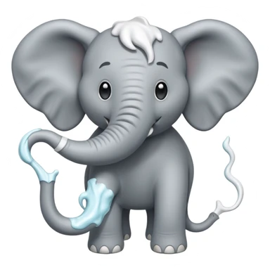 elephant with  toothpaste sticker