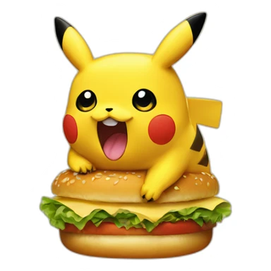 pikachu hamburger grotesque sticker