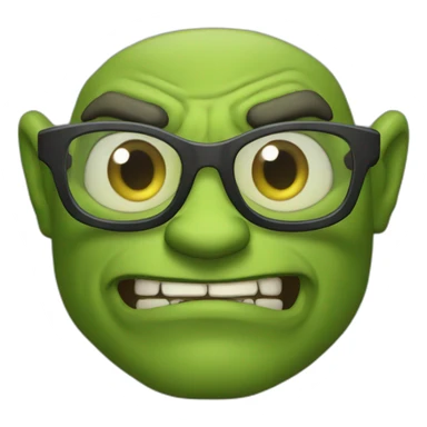 crazy-green-orc-with-glasses sticker