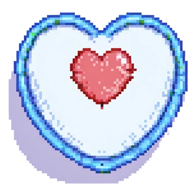 rainbow pride heart, pixel art style, glossy look, no text sticker