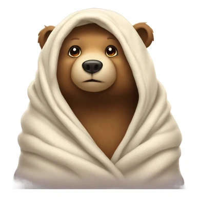 bear cozy in blanket sticker