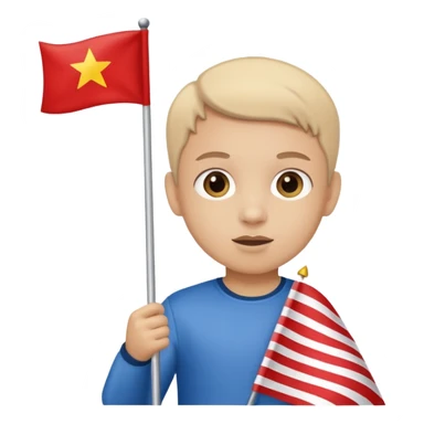 Flag holder kid sticker