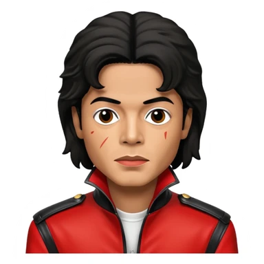 Michael Jackson with his Thriller jacket sticker