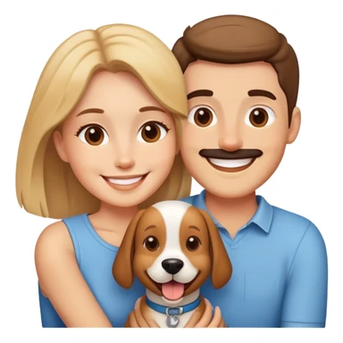 Pareja con perro sticker