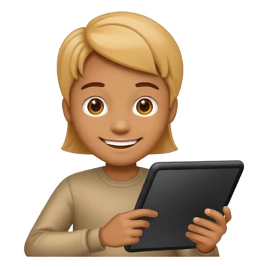 emoji holding and drawing on tablet sticker