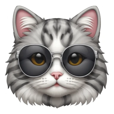 cat wearing sunglasses, simple, cute sticker