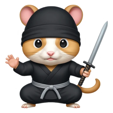 black ninja hamster sticker