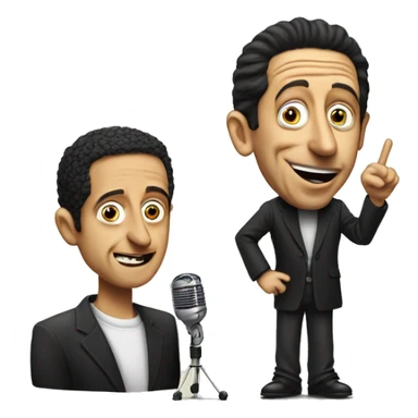 standup comedian with mic Gad Elmaleh sticker