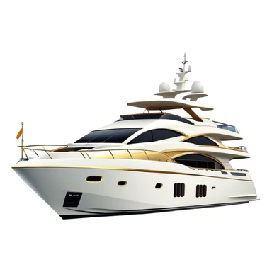 Luxury Yacht - Azimut 72 (Model Year: 2020) (Iconic colour: White with gold trim) sticker