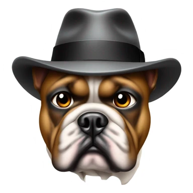 Mafia boss mit französischer bulldogge am schoß sticker