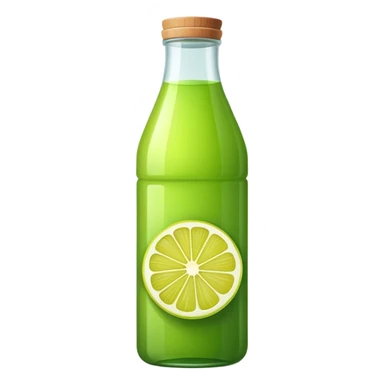 Bottle green lemon juice sticker