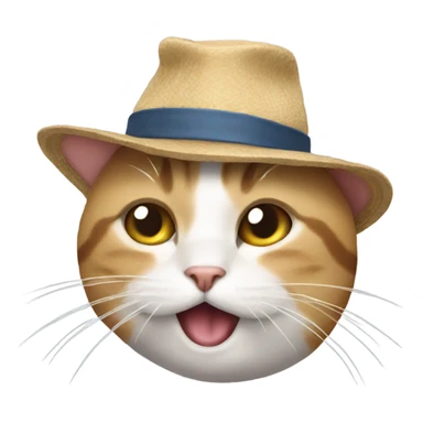 Cat wearing a hat throwing up sticker