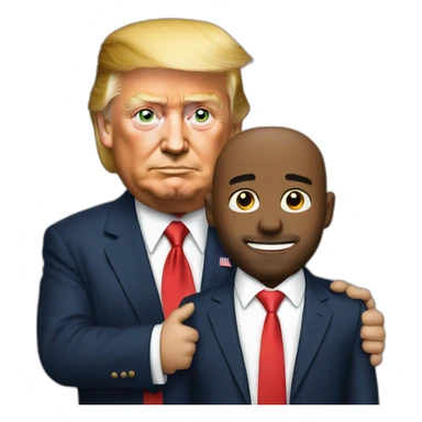 Trump holding Bastien sticker