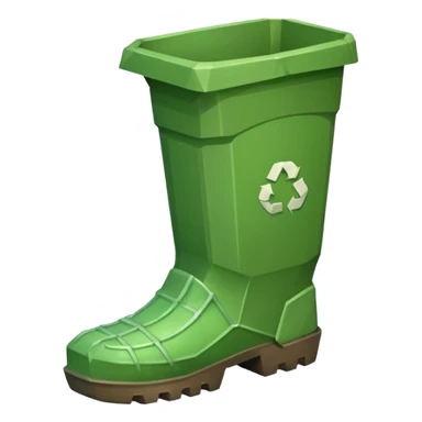low poly trash boot sticker