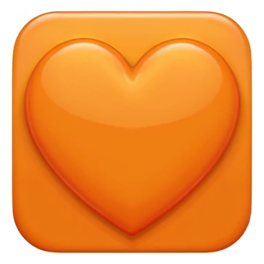 orange heart, simple and bold sticker