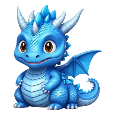 fat choncc baby blue dragon sticker