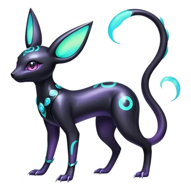 Shiny Ethereal Celestial Futuristic Modern Cyber-Salandit-Umbreon-Espeon-Hybrid (Full body) sticker