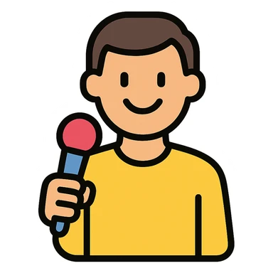 simple icon of comedian holding a mic sticker