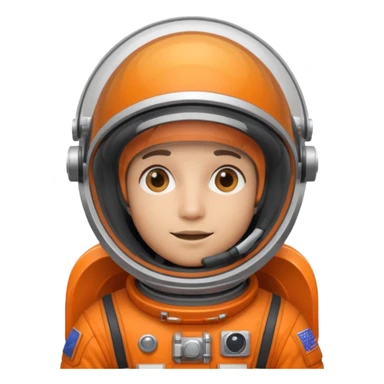 Engineer in an orange astronaut suit sticker